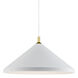 Dorothy 1 Light 26 inch White With Gold Detail Pendant Ceiling Light