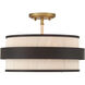 Harbor Wrap 3 Light 16 inch Legacy Brass and Dark Bronze Semi Flush Ceiling Light