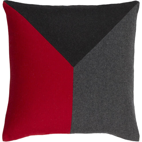 Jonah 18 X 18 inch Red Pillow Cover, Square