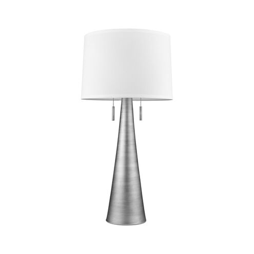 Muse 34 inch 100.00 watt Hand Painted Weathered Pewter Table Lamp Portable Light
