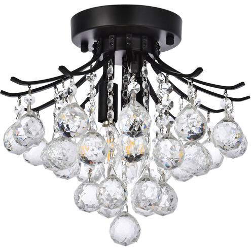 Toureg 3 Light 12 inch Black and Clear Flush Mount Ceiling Light