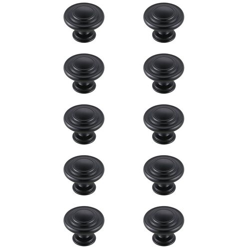 Minu Matte Black Hardware Cabinet Knob, Set of 10