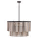 Esbelta 6 Light 30.25 inch Dark Bronze and Whitewashed Wood Pendant Ceiling Light