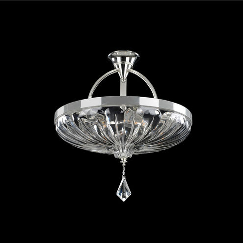 Orecchini 6 Light 20 inch Two Tone Silver Semi Flush Mount Ceiling Light