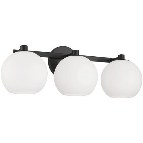 Ansley 3 Light 22.75 inch Matte Black Vanity Light Wall Light