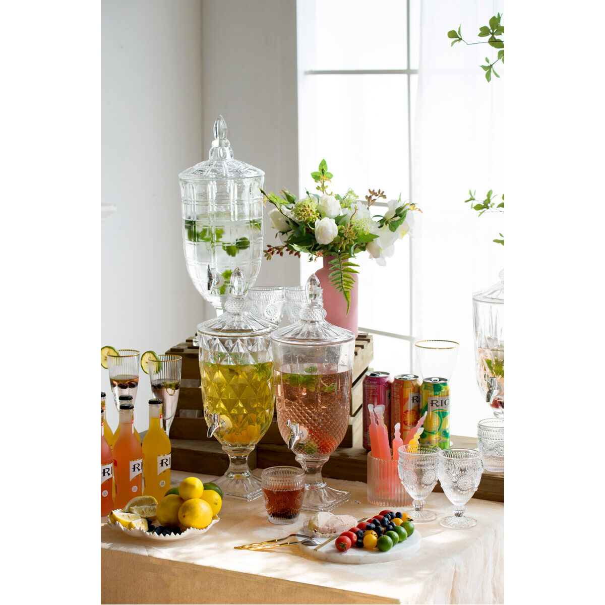 Anita Clear and Polished Silver Drink Dispenser