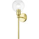 Downtown 1 Light 7 inch Satin Brass Single Sconce Wall Light, Sphere