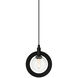 Astro 1 Light 4.38 inch Black Pendant Ceiling Light in Black and Clear