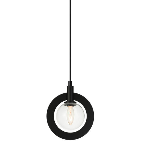 Astro 1 Light 4.38 inch Black Pendant Ceiling Light in Black and Clear