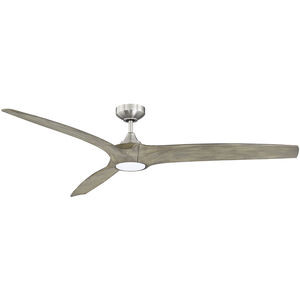 Paladin 60 inch Satin Nickel with Grey Weathered Oak Blades Ceiling Fan