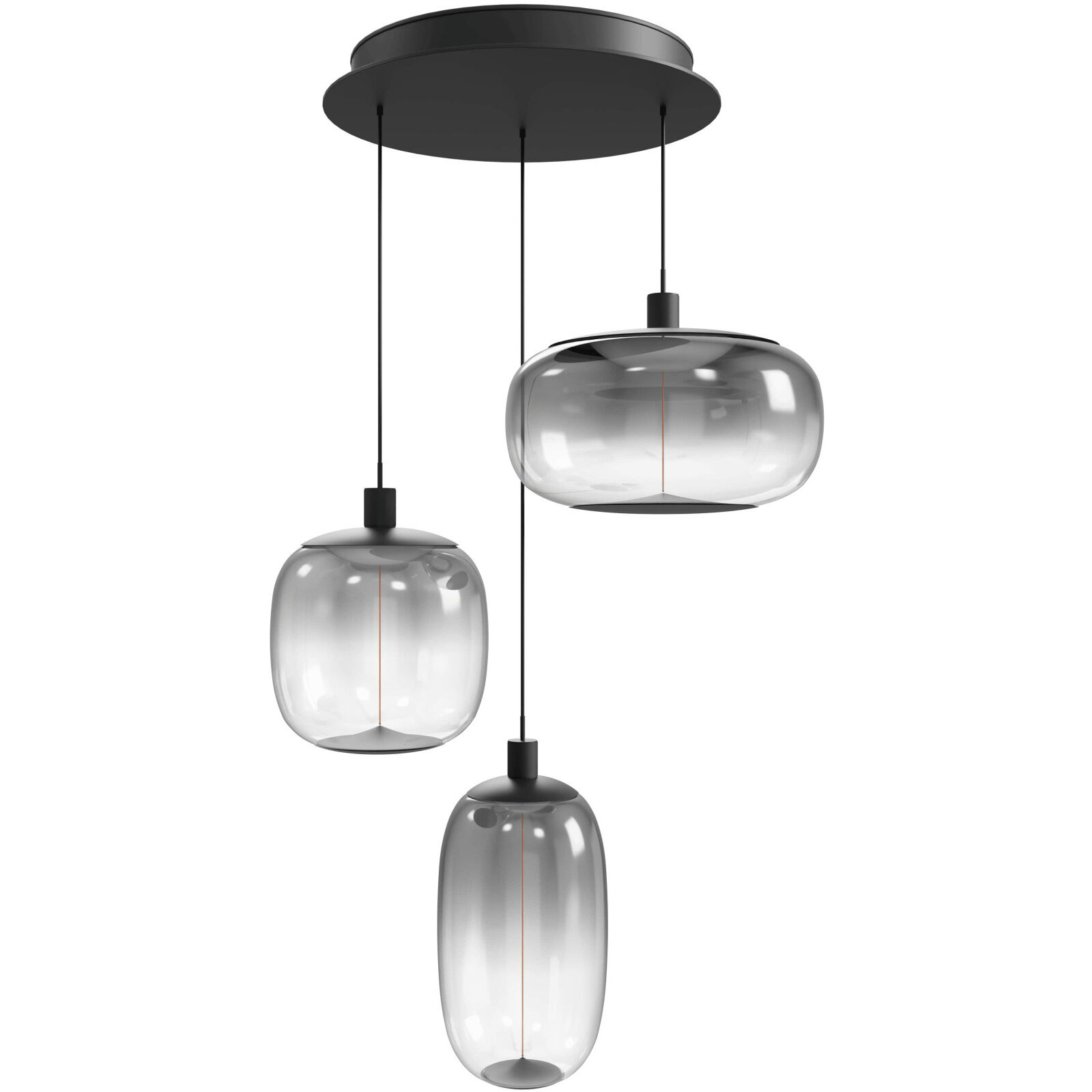 Monaco LED 12 inch Black Multi Port Pendant Ceiling Light