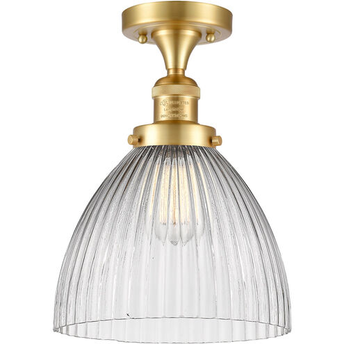 Franklin Restoration Seneca Falls LED 10 inch Satin Gold Semi-Flush Mount Ceiling Light, Franklin Restoration
