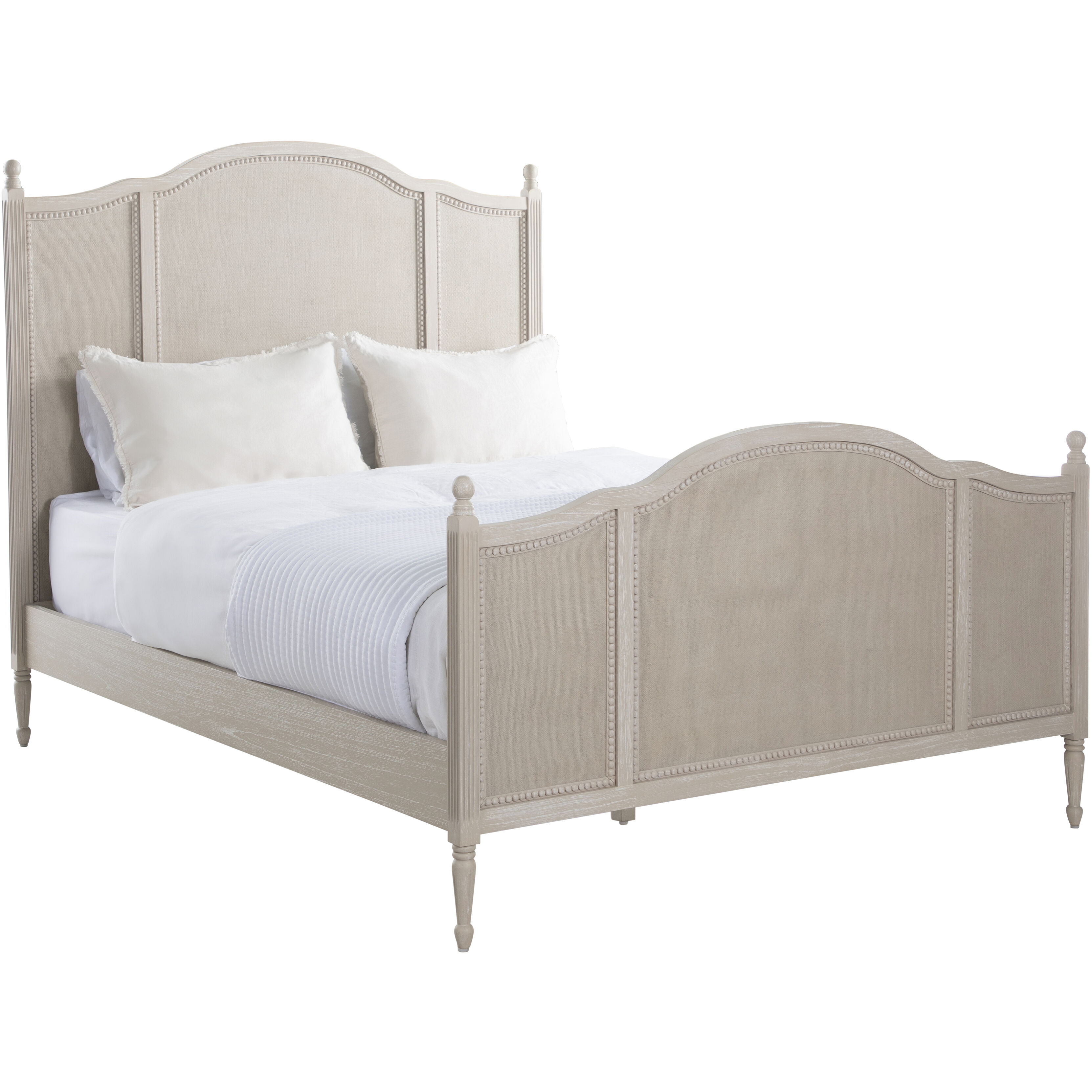 Caroline Cerused White Queen Bed