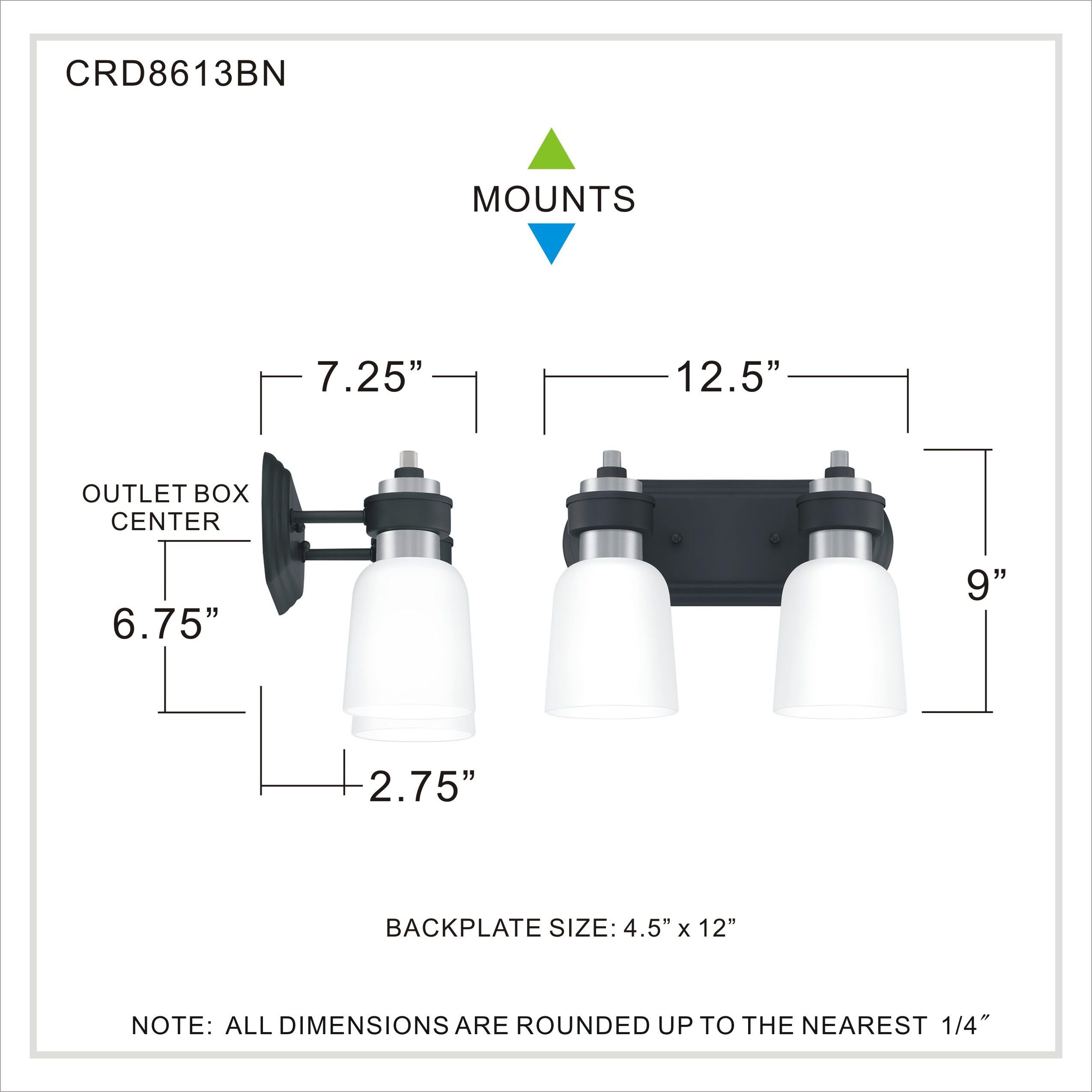 Conrad 2 Light 13 inch Brushed Nickel Bath Light Wall Light