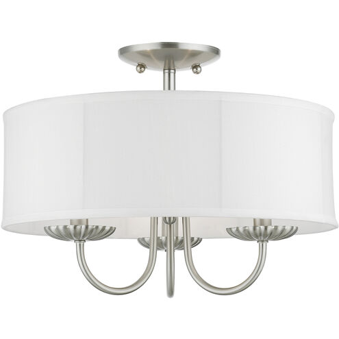 Brookdale 3 Light 16 inch Brushed Nickel Semi-Flush Mount Ceiling Light
