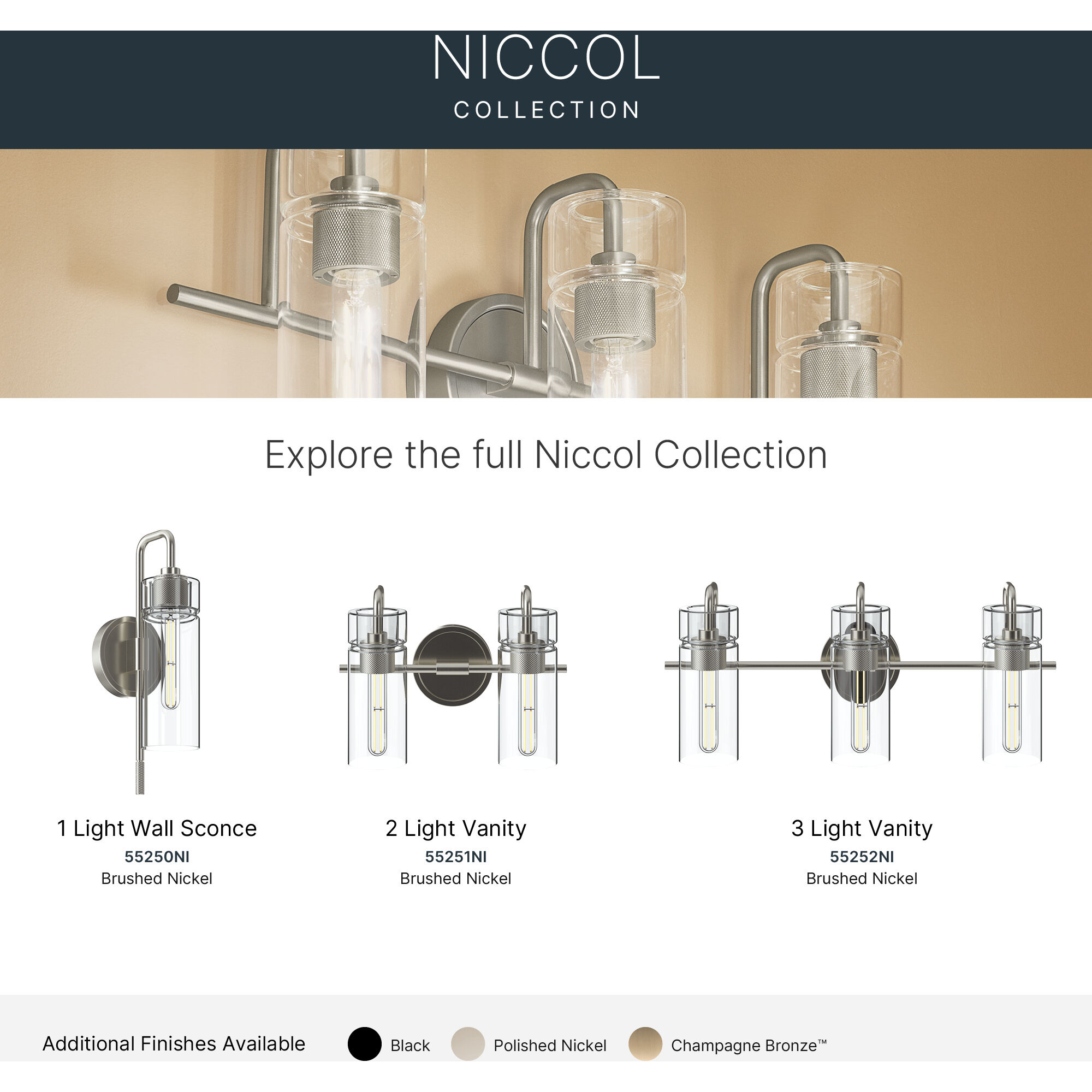 Niccol 2 Light 14 inch Brushed Nickel Vanity Light Wall Light
