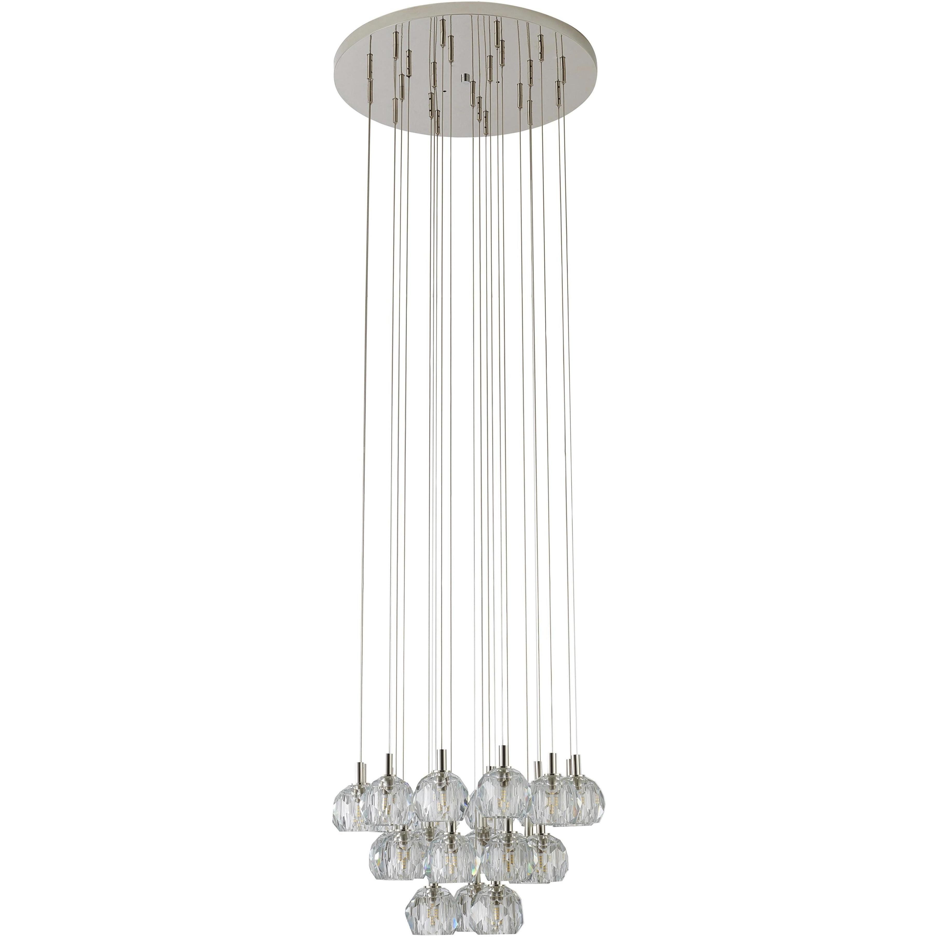 Canada 23 Light 24 inch Polished Nickel Chandelier Ceiling Light