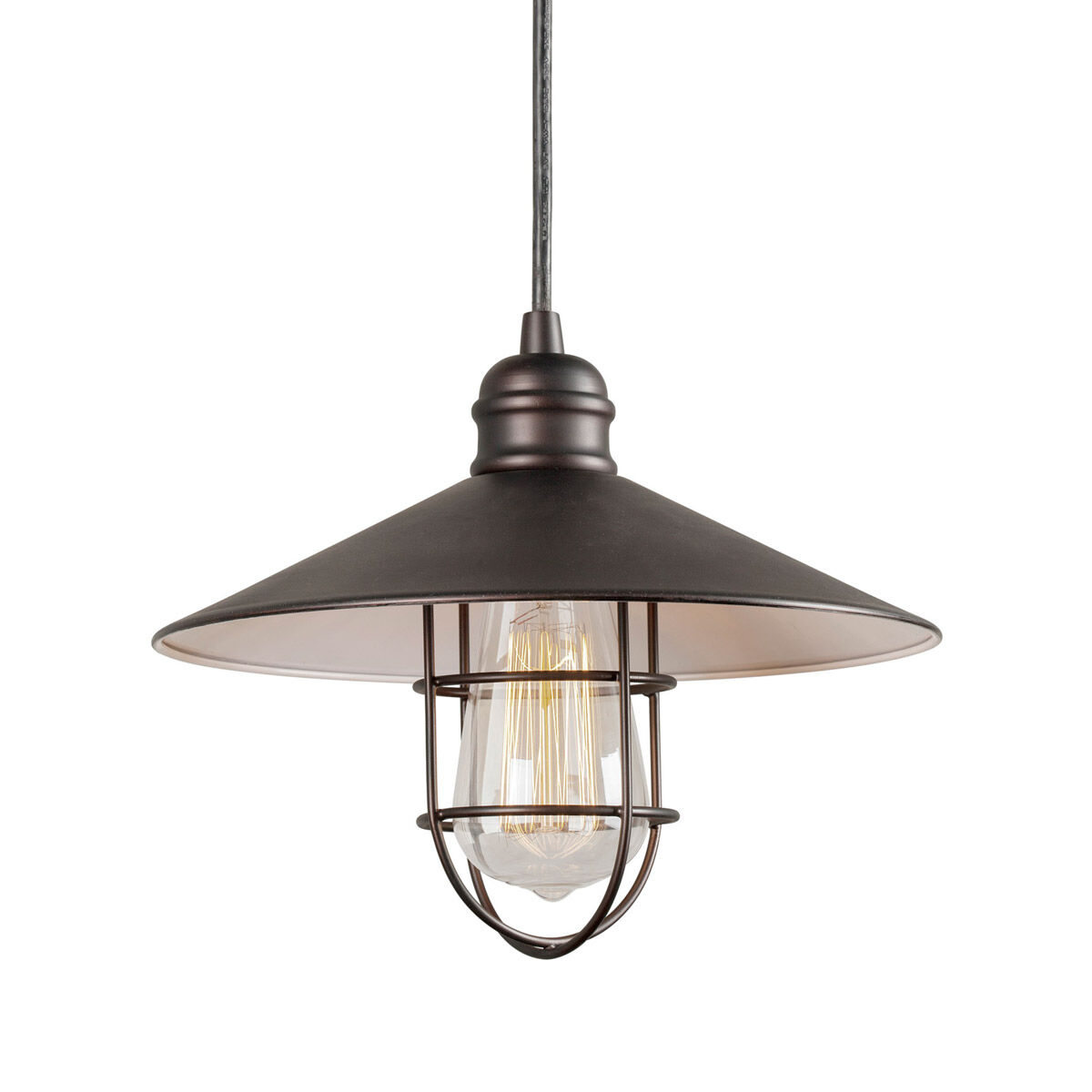 Signature 1 Light 10 inch Antique Bronze Mini Pendant Ceiling Light