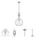 Amherst 1 Light 14 inch Brushed Satin Nickel Pendant Ceiling Light in Seedy Glass