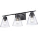 Vivica 3 Light 24 inch Matte Black Vanity Light Wall Light