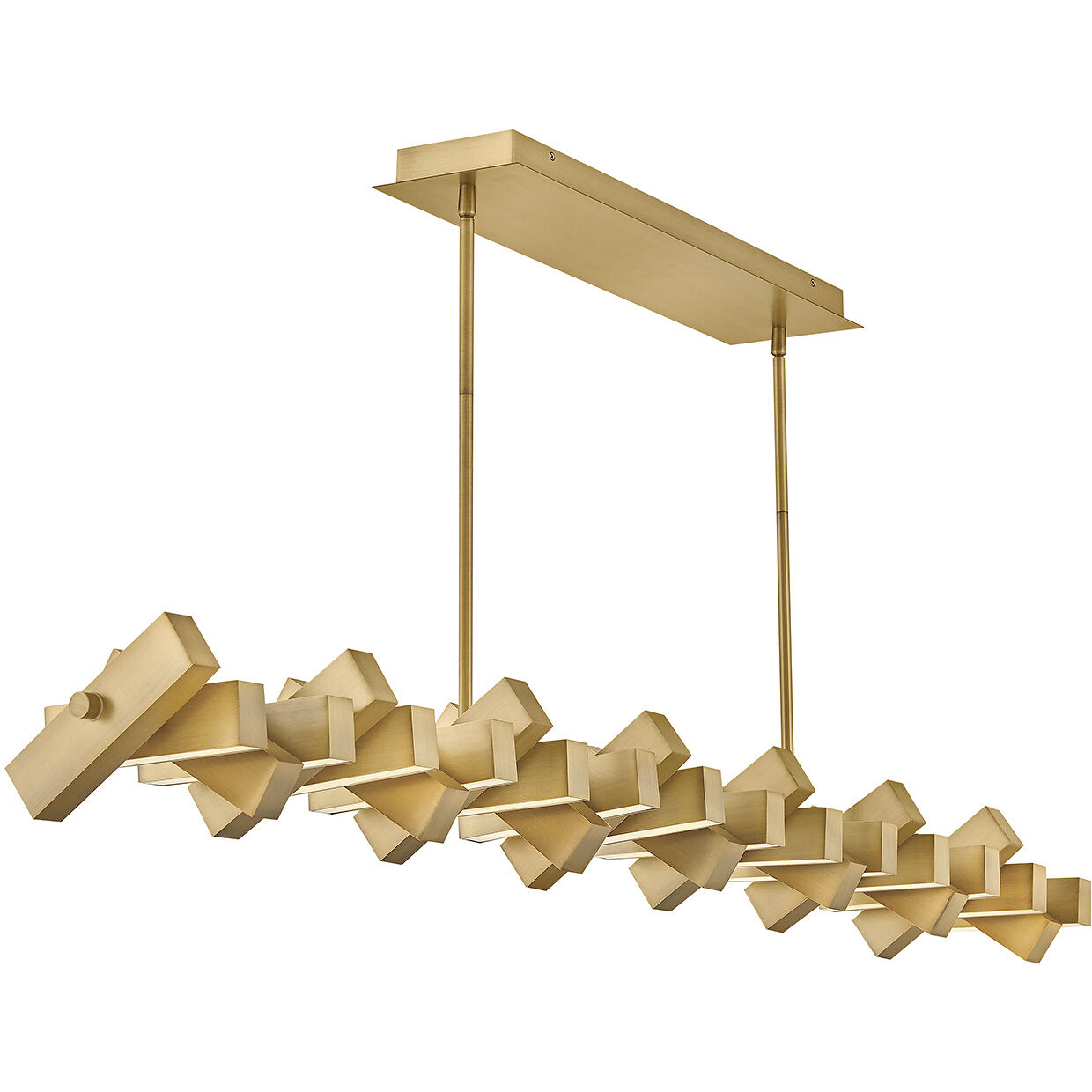 Stitch LED 58.75 inch Lacquered Brass Chandelier Ceiling Light