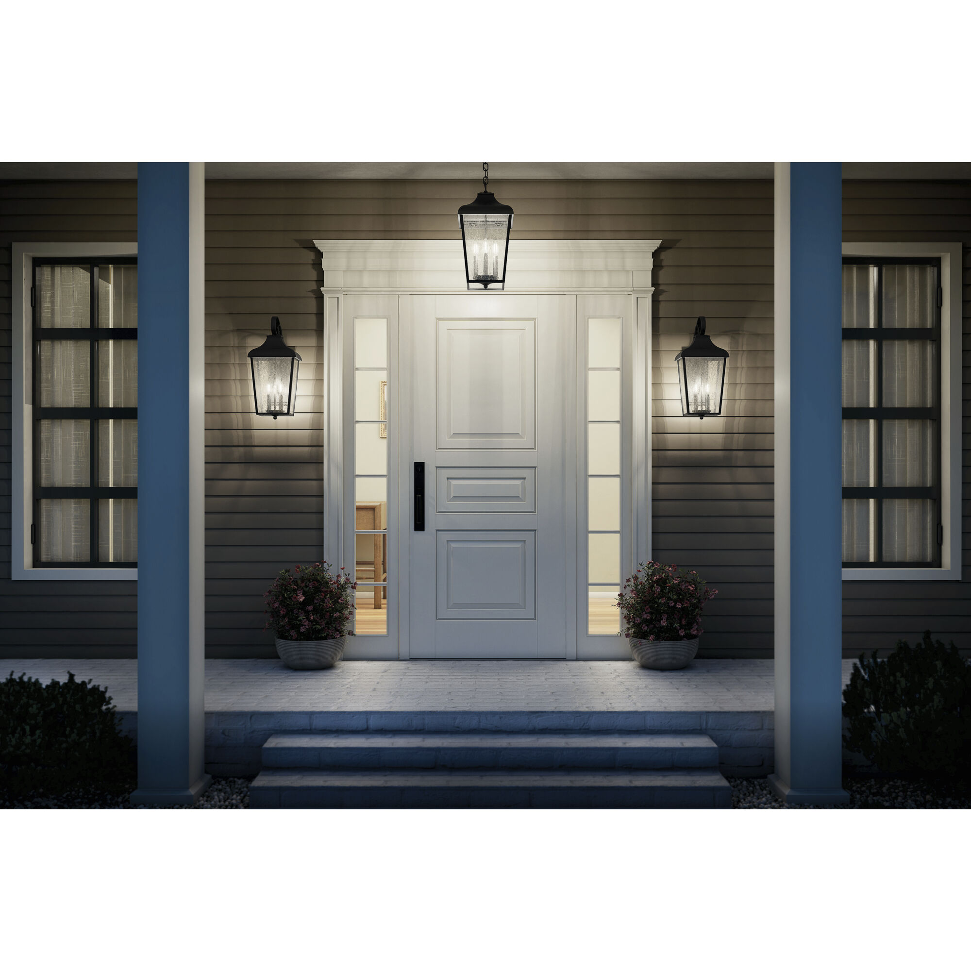 Forestdale 2 Light 21.5 inch Textured Black Outdoor Wall Sconce, Large