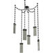 Parallel LED 13.3 inch Matte Black Swag Multi-Pendant Ceiling Light in 3000K LED, Smoke Granite, Rectangular Chain