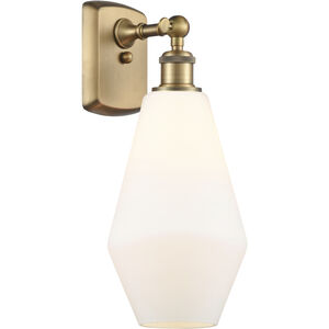 Ballston Cindyrella LED 7 inch Brushed Brass Sconce Wall Light in Matte White Glass
