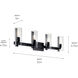 Jemsa 4 Light 32 inch Black Bath Bracket Wall Light, 4 Arm