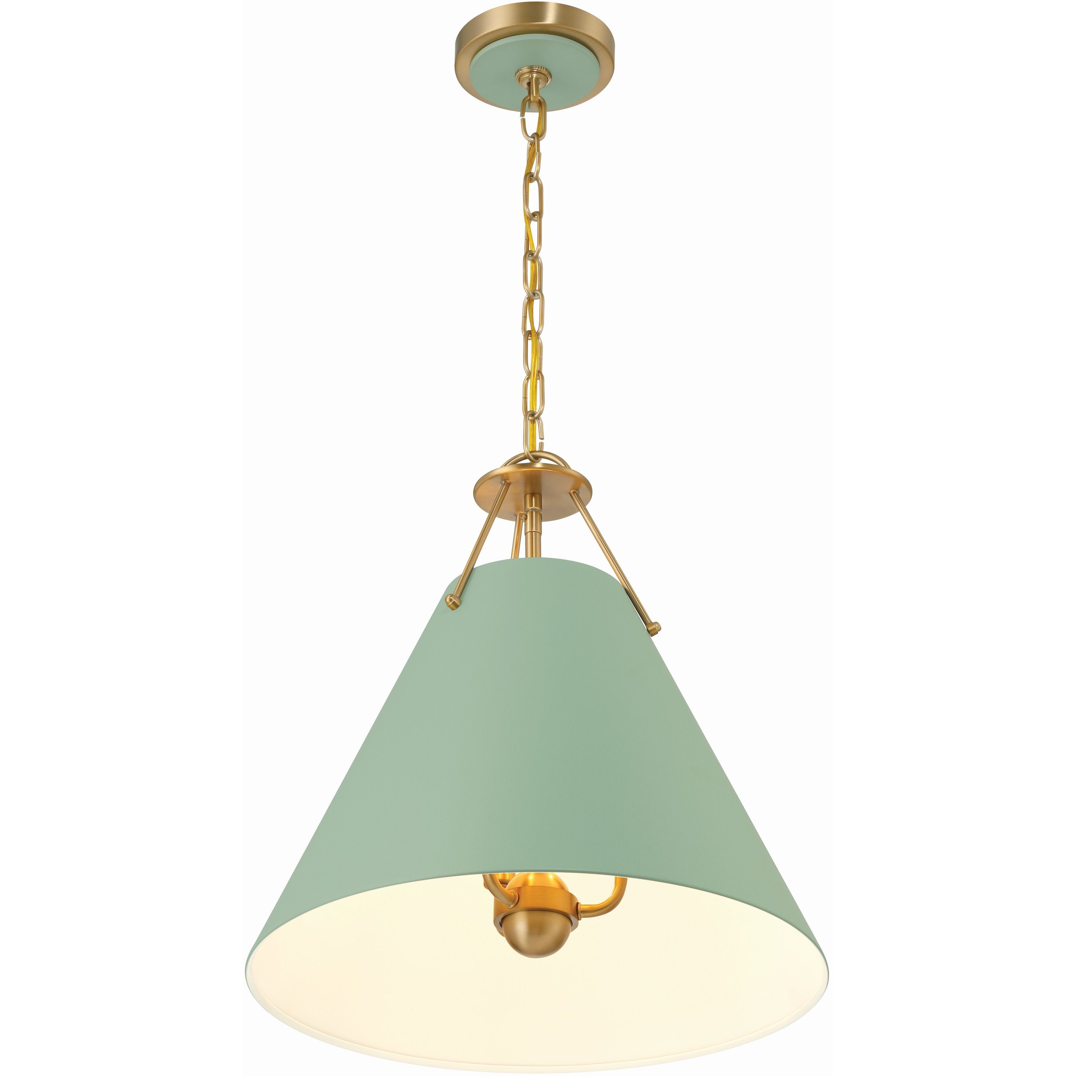 Xavier Pendant Ceiling Light in Vibrant Gold and Green