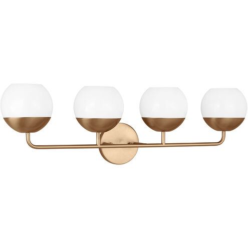 Alvin 4 Light 33.38 inch Satin Brass Bath Vanity Wall Light