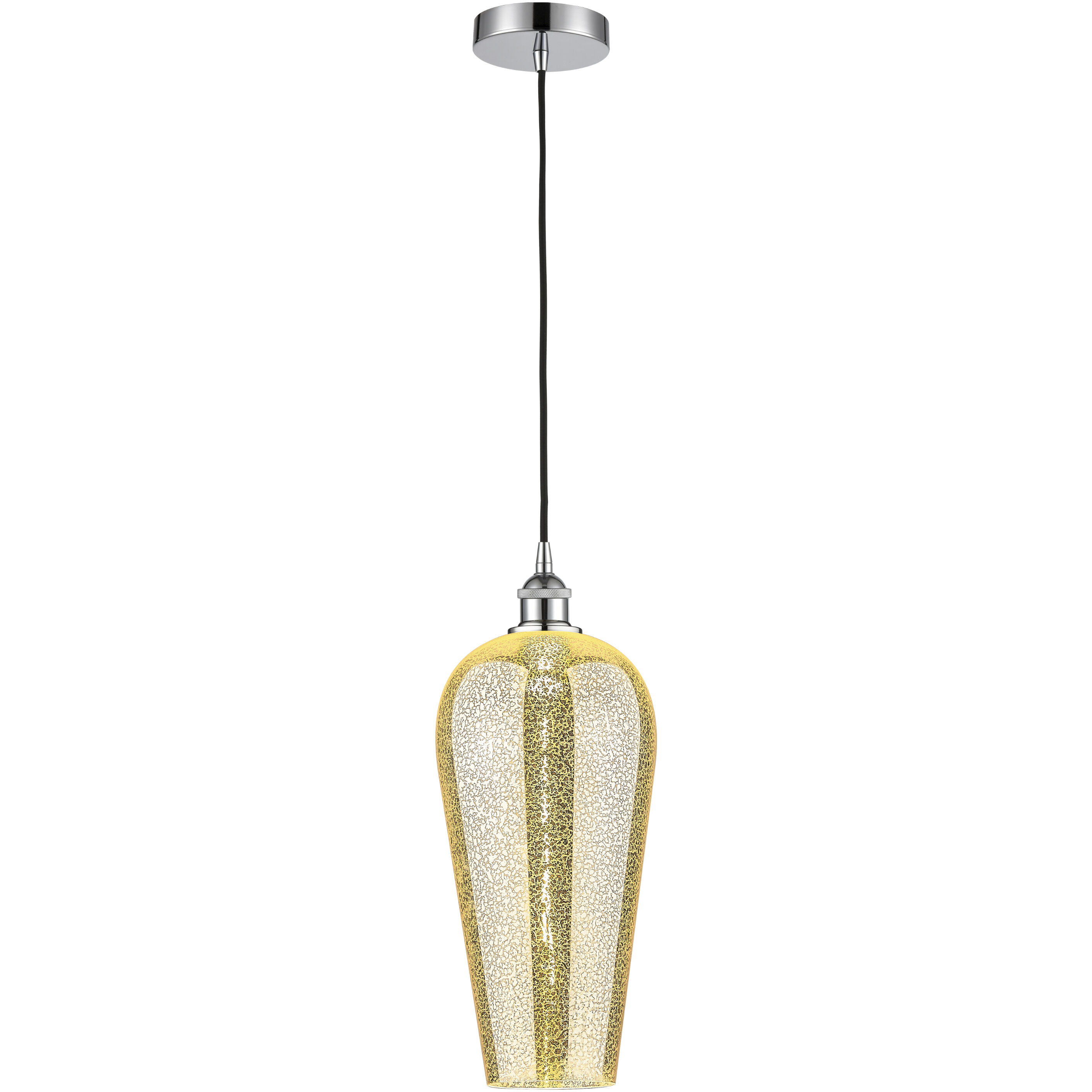 Edison Chelsea 1 Light 8 inch Polished Chrome Mini Pendant Ceiling Light in Mercury Glass