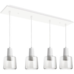 Samson LED 5.88 inch White Multi Pendant Ceiling Light in Clear