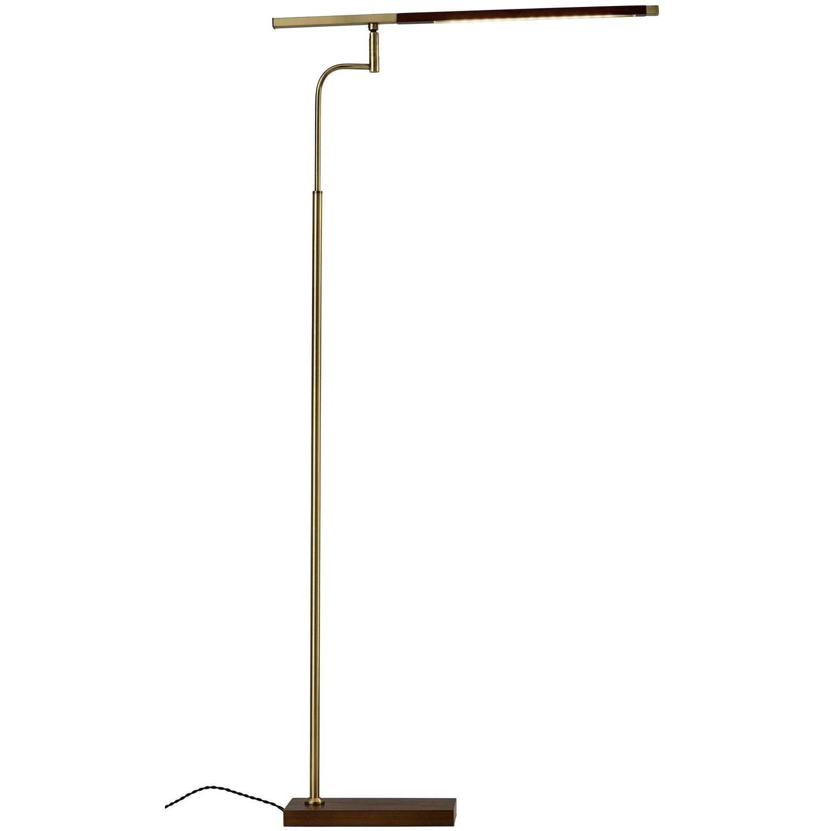Barrett 51 inch 7.00 watt Walnut with Antique Brass Accents Floor Lamp Portable Light
