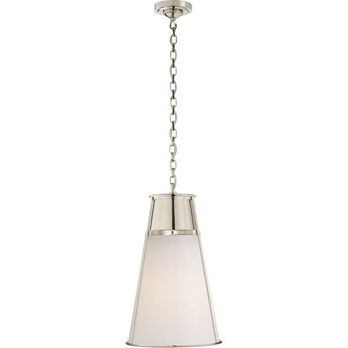 Thomas O'Brien Robinson 1 Light 11.75 inch Polished Nickel Pendant Ceiling Light in White Glass, Large