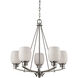 Casual Mission 5 Light 22 inch Brushed Nickel Chandelier Ceiling Light