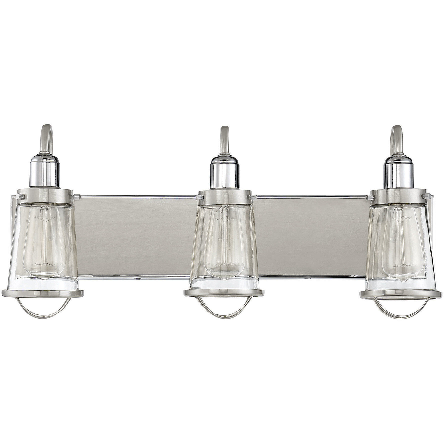 Lansing 3 Light 24 inch Satin Nickel with Polished Nickel Accents Bathroom Vanity Light Wall Light