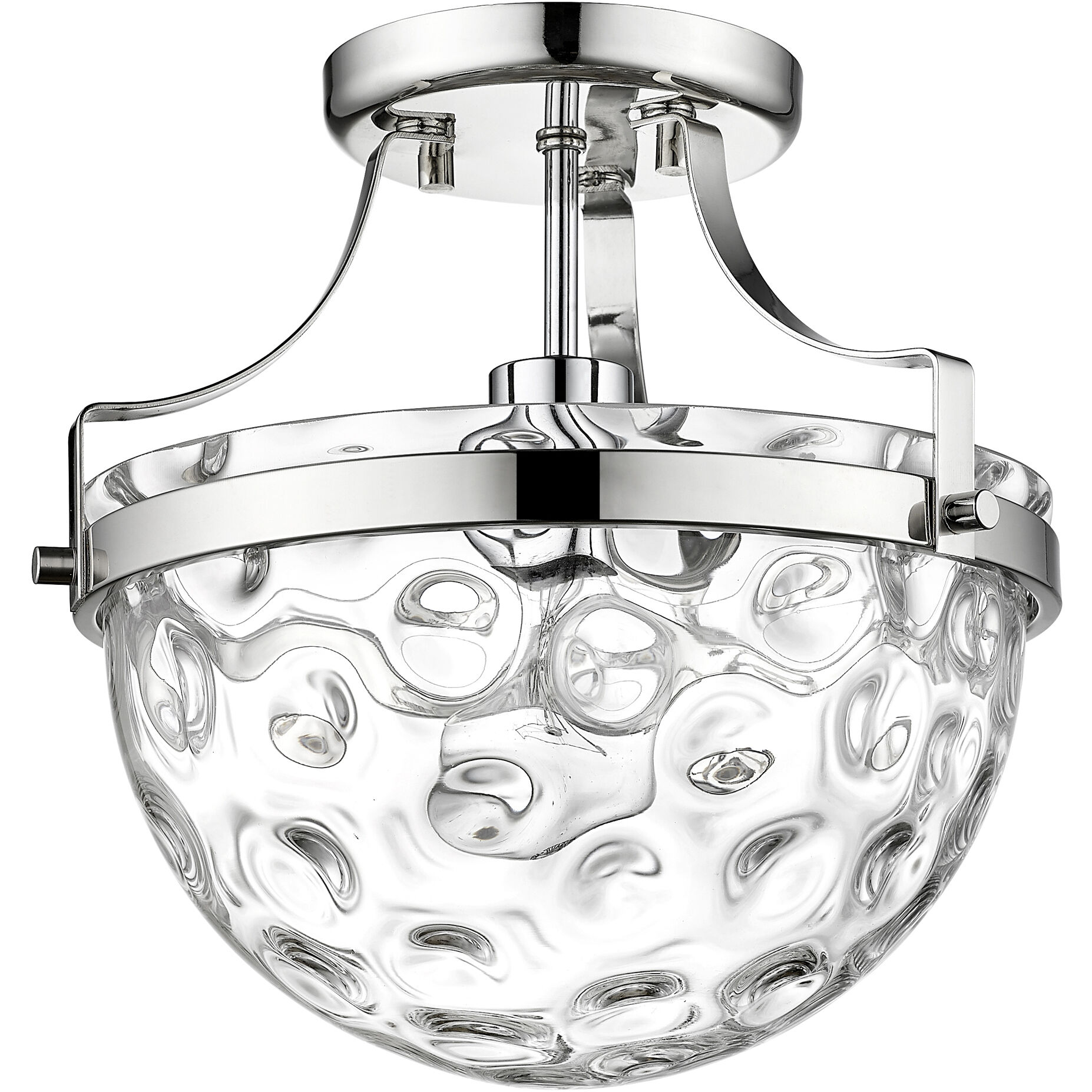 Quinn 1 Light 11 inch Polished Nickel Semi-Flush Ceiling Light