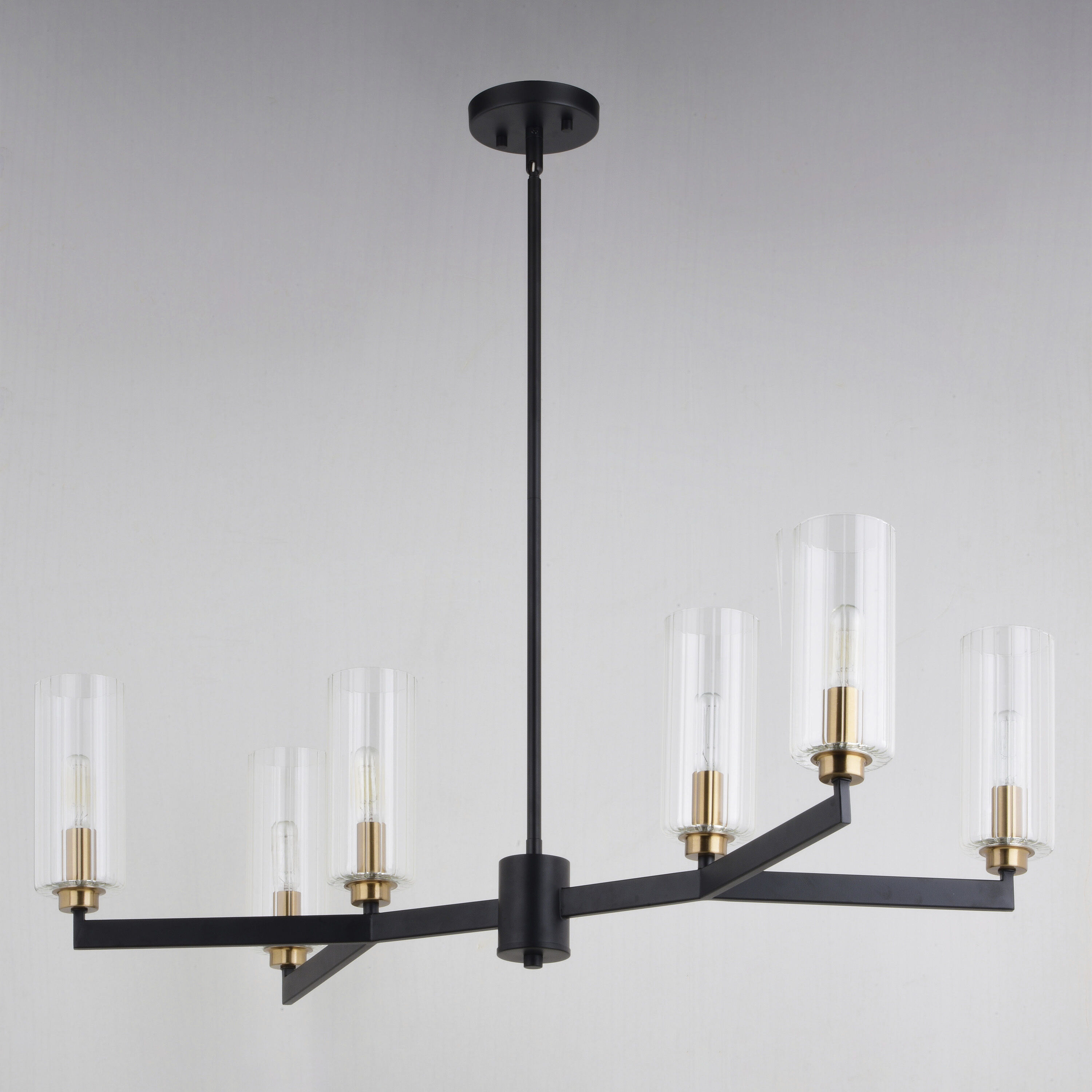 Claremont LED 31.25 inch Matte Black and Autumn Brass Chandelier Ceiling Light