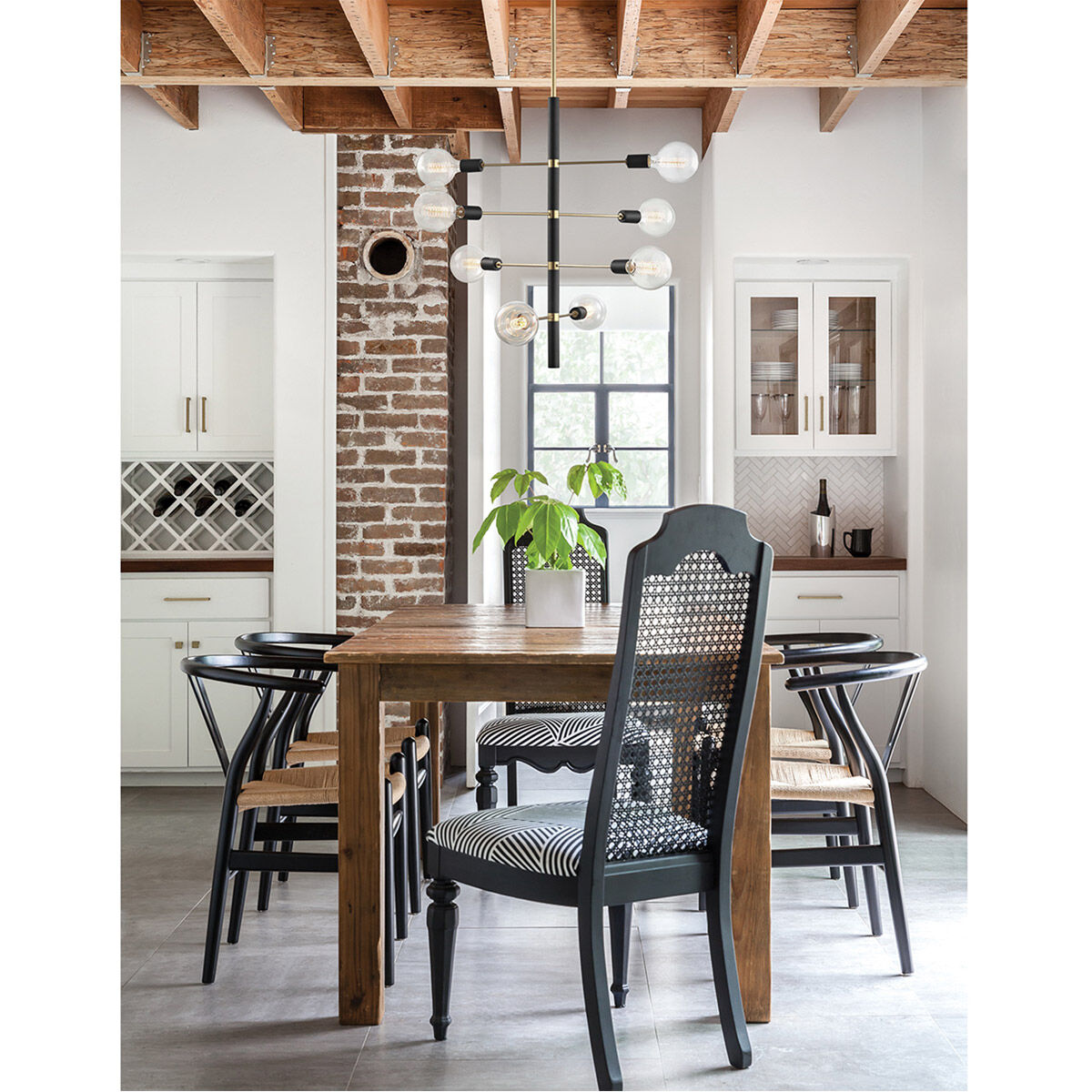 Astrid 8 Light 28 inch Aged Brass Chandelier Ceiling Light in Aged Brass and Black