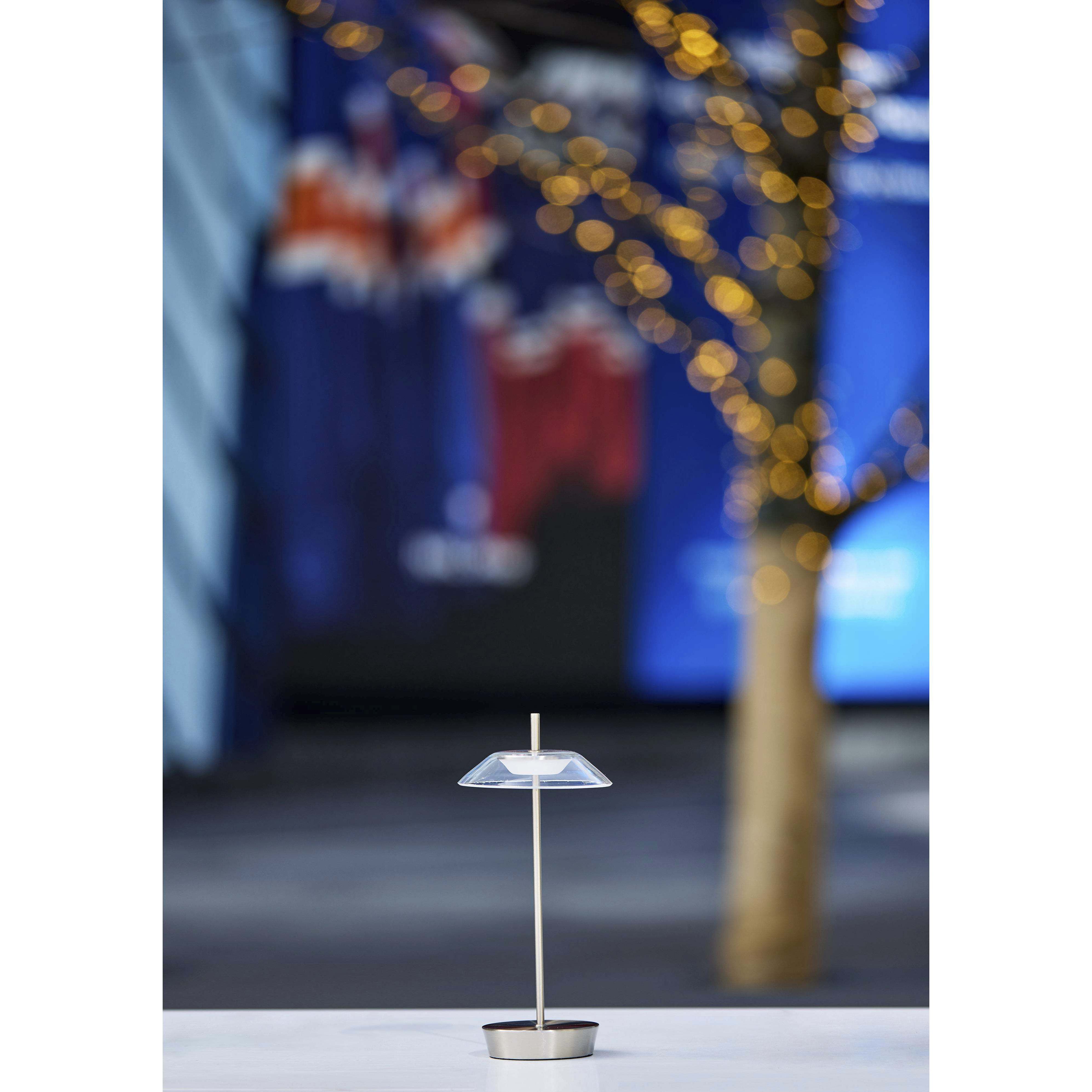 Ako 12 inch 2.00 watt Brushed Steel Cordless Table Lamp Portable Light, ADS360