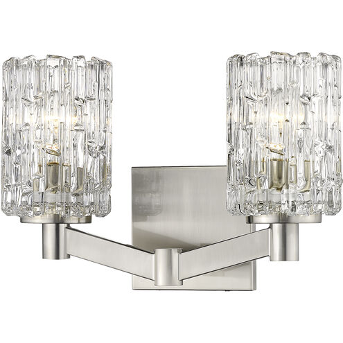 Aubrey 2 Light 13.5 inch Brushed Nickel Vanity Wall Light