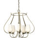 Flora 5 Light 22.2 inch Soft Gold Chandelier Ceiling Light in Opal