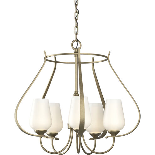 Flora 5 Light 22.2 inch Soft Gold Chandelier Ceiling Light in Opal