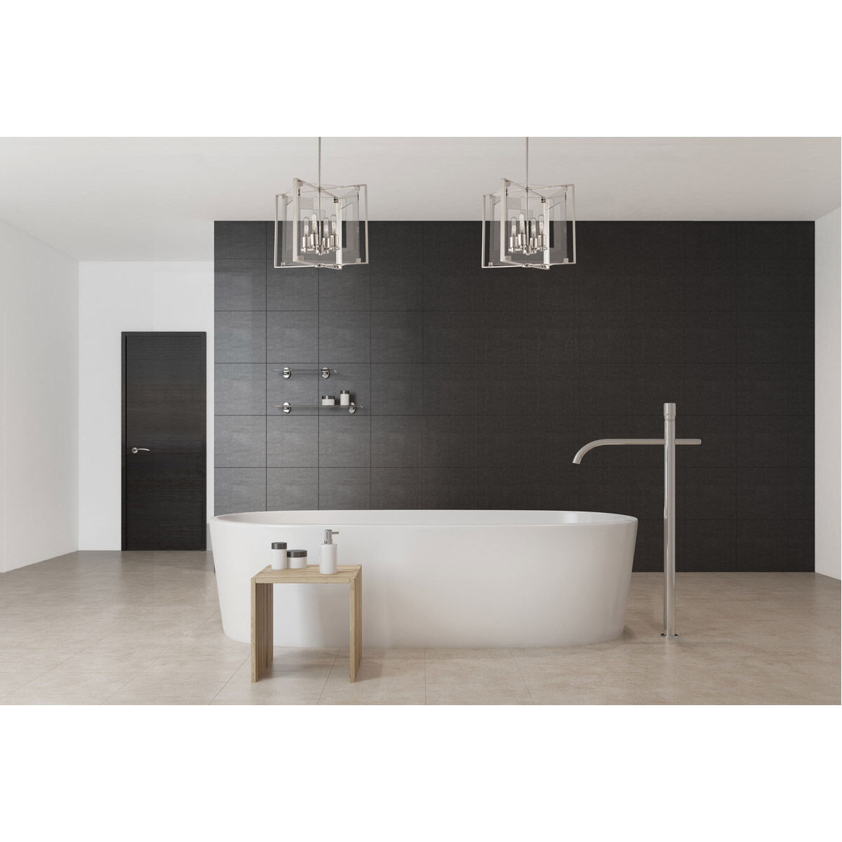 Crystal Clear 4 Light 14.75 inch Polished Nickel Pendant Ceiling Light