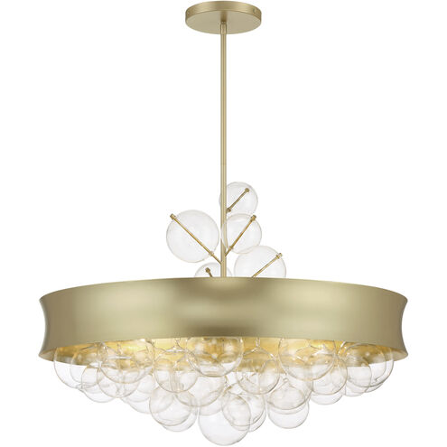 Verdi Square 8 Light 32 inch Soft Gold With Gold Leaf Convertible Pendant Ceiling Light
