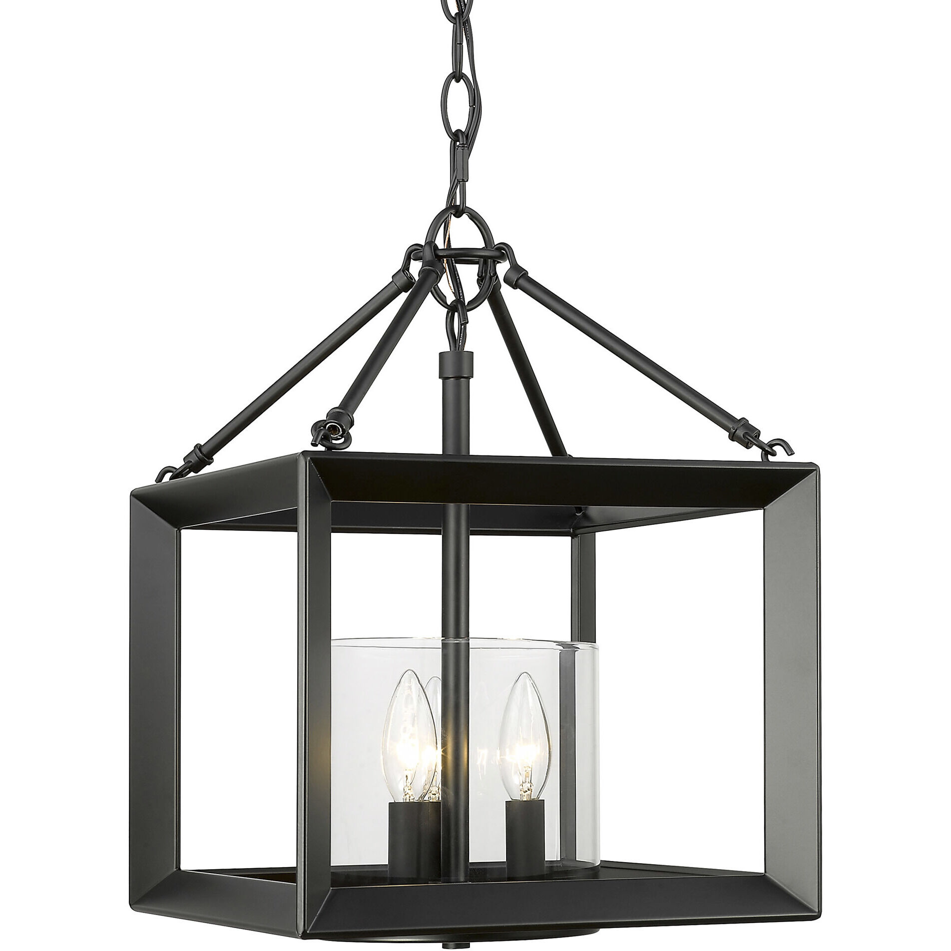 Smyth 11.75 inch 60.00 watt Matte Black Chandelier Ceiling Light in Clear Glass, Mini