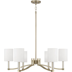 Ingrid 6 Light 32 inch Matte Brass Chandelier Ceiling Light