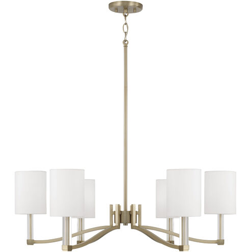 Ingrid 6 Light 32 inch Matte Brass Chandelier Ceiling Light