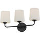 Bristol 3 Light 20.75 inch Black Bath Vanity Wall Light